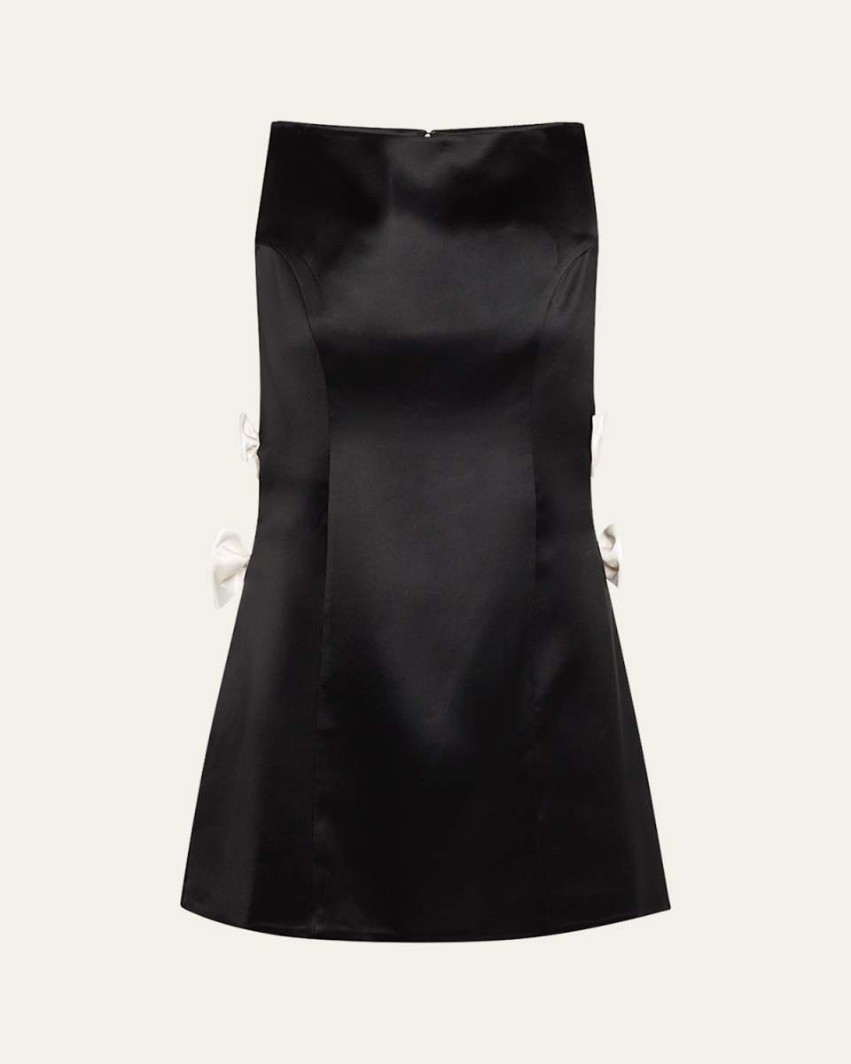 Nadine Satin Bow Mini Dress
